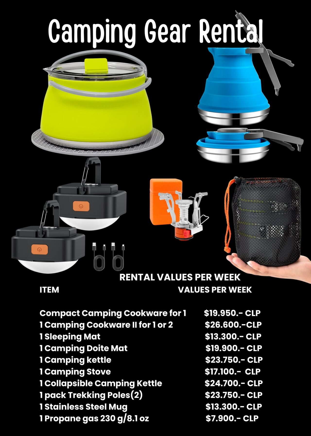 CAMPING & OUTDOOR GEAR RENTAL